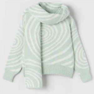 Zara Girl Psychedelic Knit Sweater with Marching Scarf